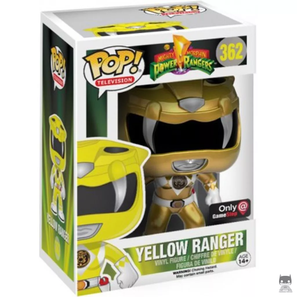 Figurine Funko POP Ranger Jaune (Metallic) avec boîte