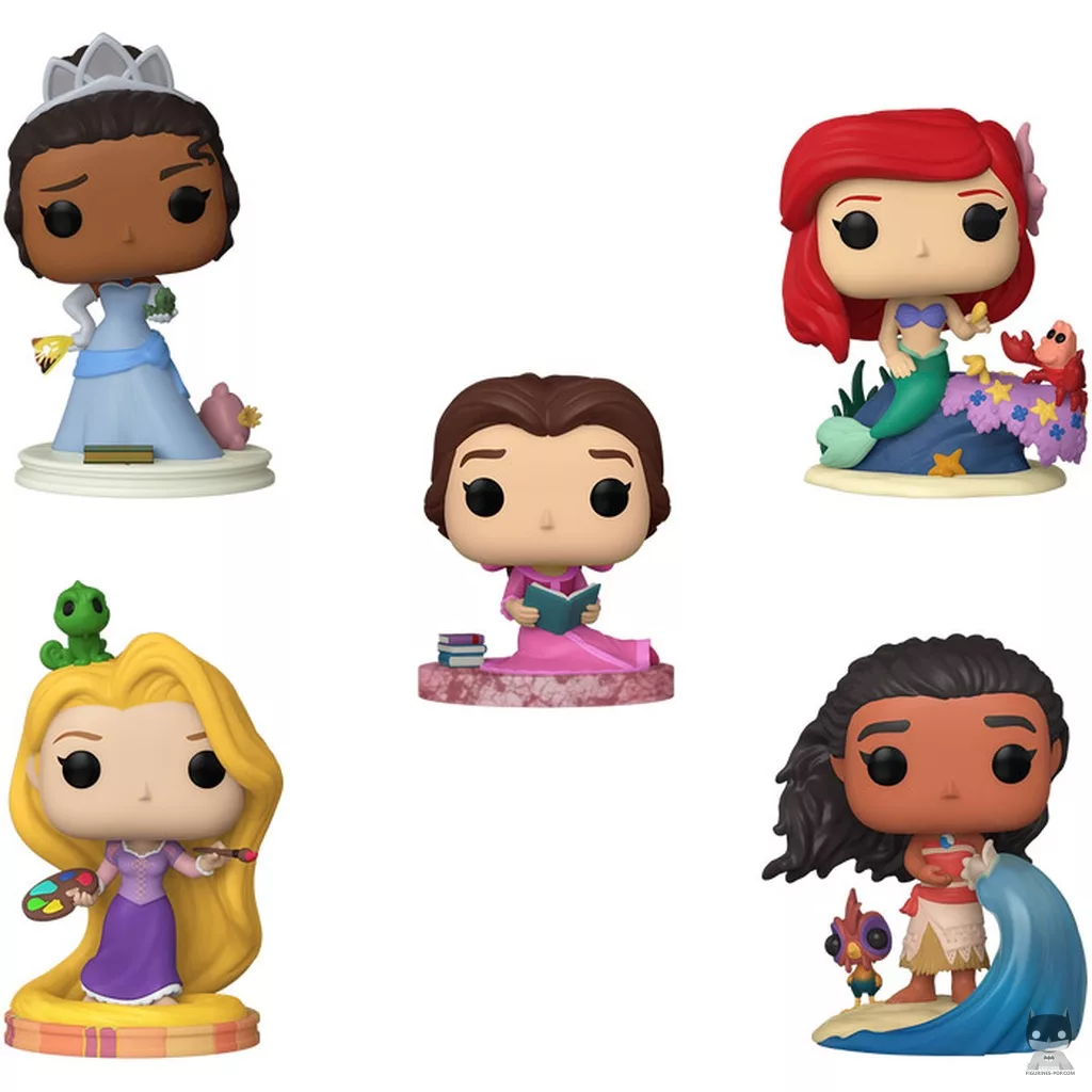 Figurine Funko POP Ariel / Tiana / Belle / Raiponce / Vaiana (Multipack) (Princesses Disney)