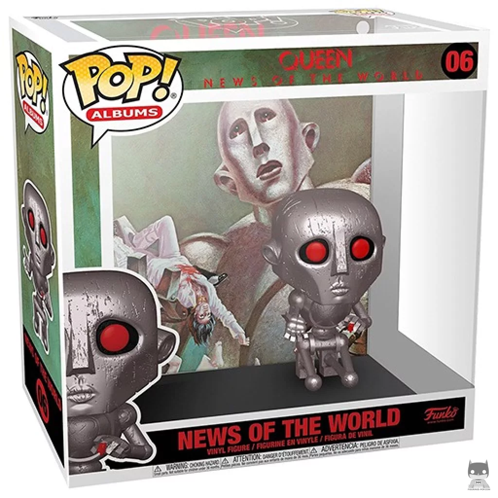 Figurine Funko POP Queen : News of the World (Metallic) avec boîte