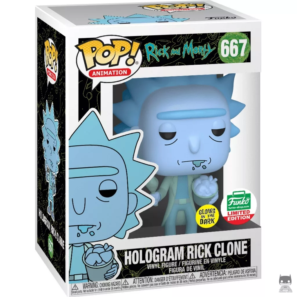 Figurine Funko POP Clone Rick Hologramme avec boîte