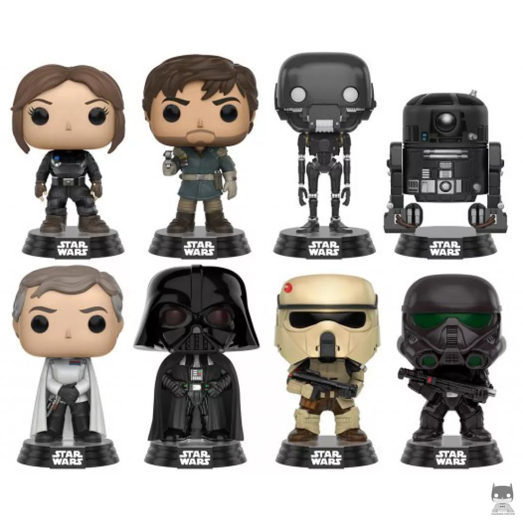 Figurine Funko POP Jyn Erso, Capitaine Cassian Andor, K-250, C2-B5, Directeur Orson Krennic, Dark Vador, Scarf Stormtrooper & Imperial Death Trooper (Rogue One : A Star Wars Story)
