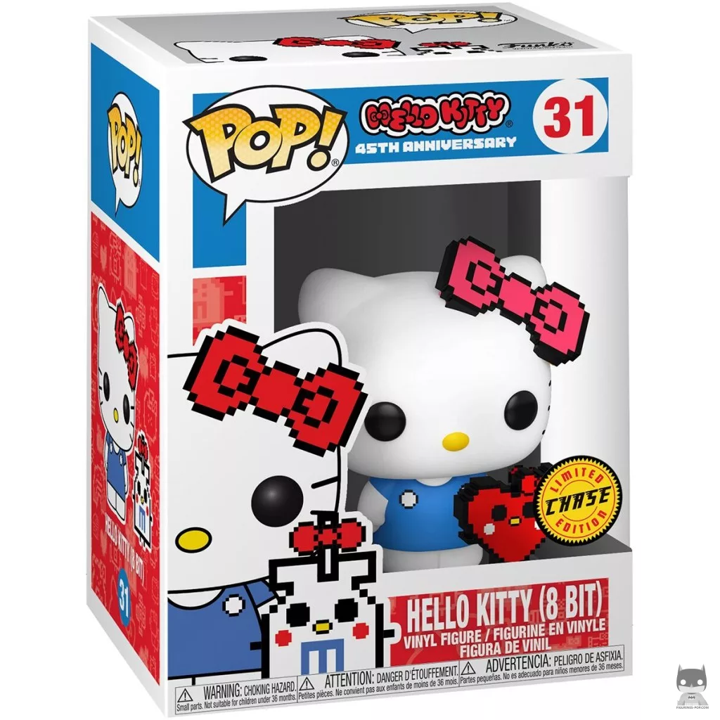 Figurine Funko POP Hello Kitty (8-Bit) (Chase) avec boîte