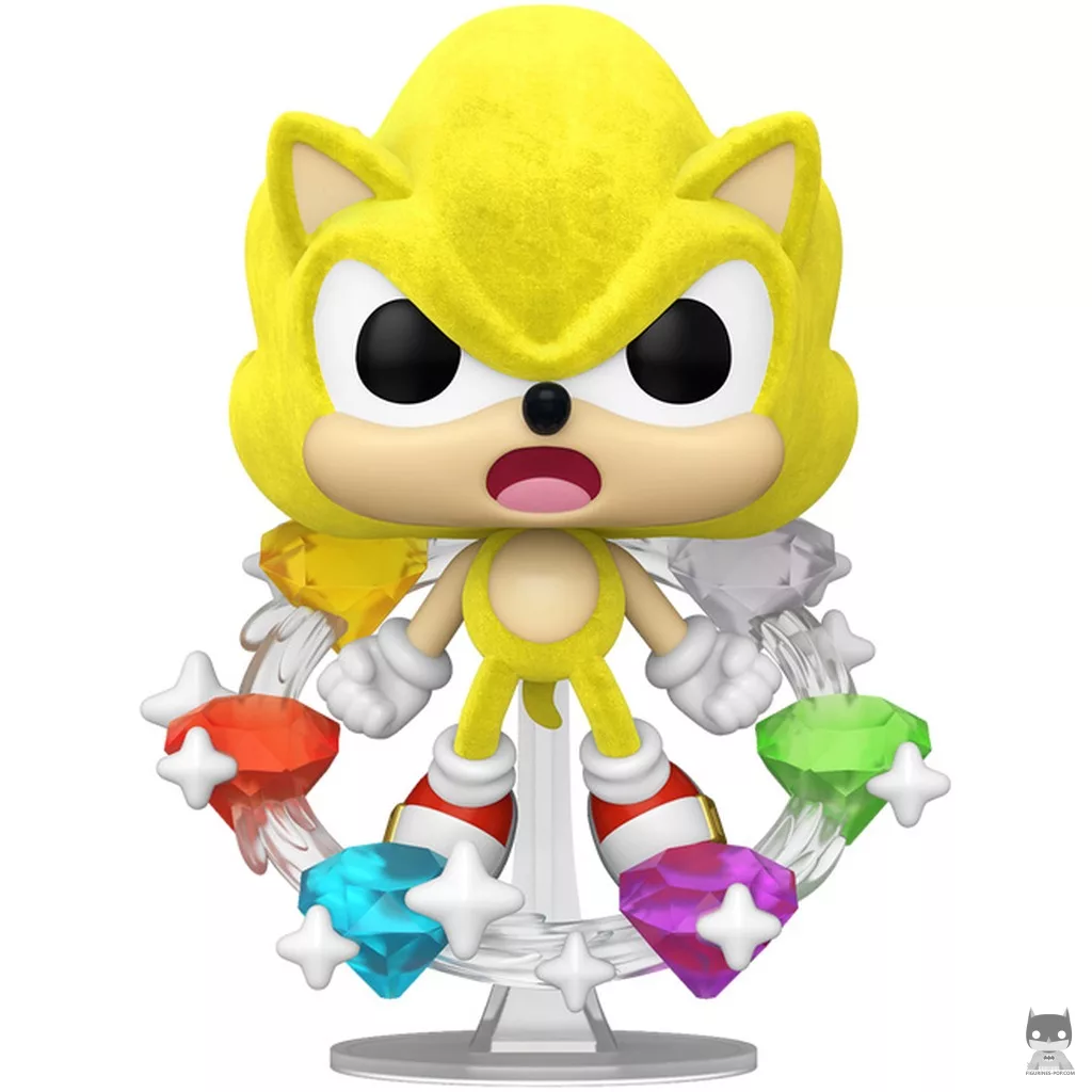 Figurine Funko POP Super Sonic avec Émeraudes (Flocked) (Sonic le Hérisson)