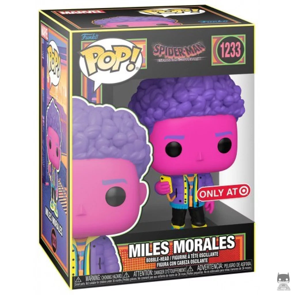 Figurine Funko POP Miles Morales (Black Light) avec boîte