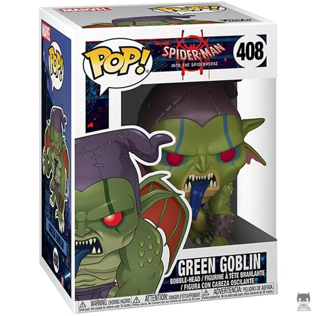 Figurine Funko POP Green Goblin dans le Spider-Verse avec boîte