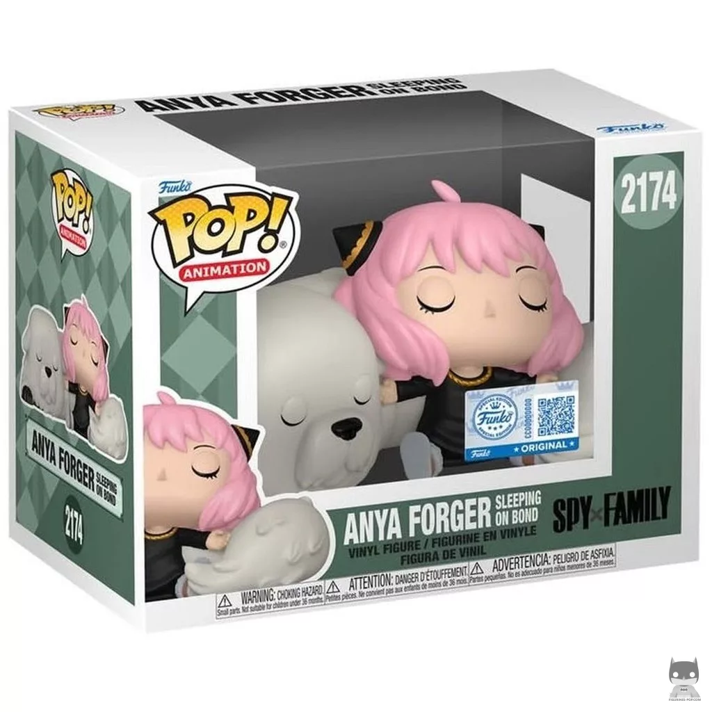 Figurine Funko POP Anya Forger dort sur Bond avec boîte