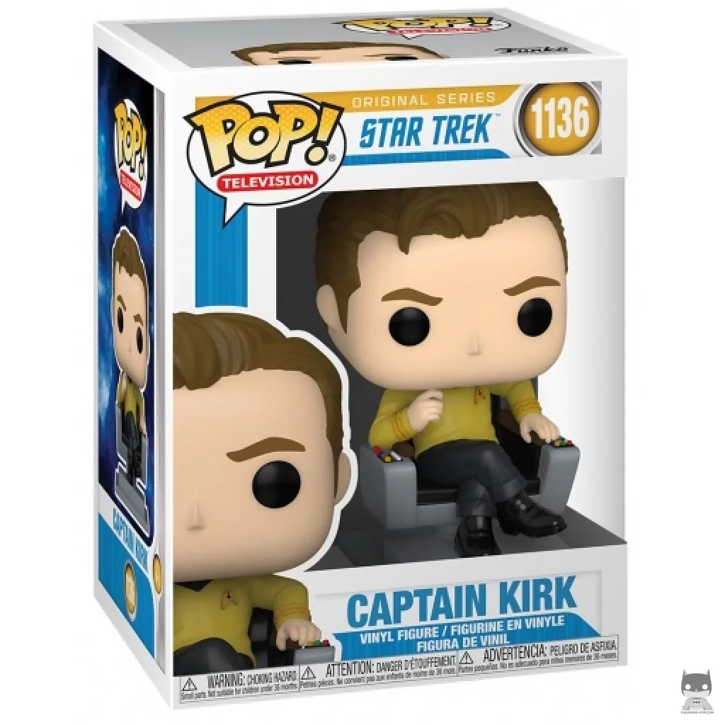 Figurine Funko POP Capitaine Kirk sur Fauteuil avec boîte