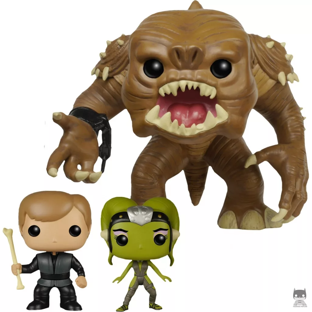 Figurine Funko POP Rancor avec Luke Skywalker & Oola Esclave (Supersized) (Star Wars : Episode I, La Menace Fantôme)