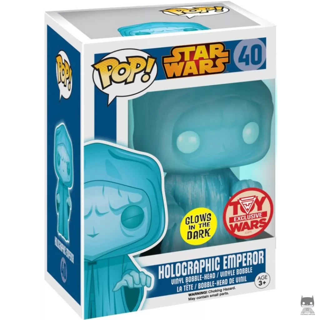 Figurine Funko POP Empereur Palpatine Holographique (Glow in the Dark) avec boîte