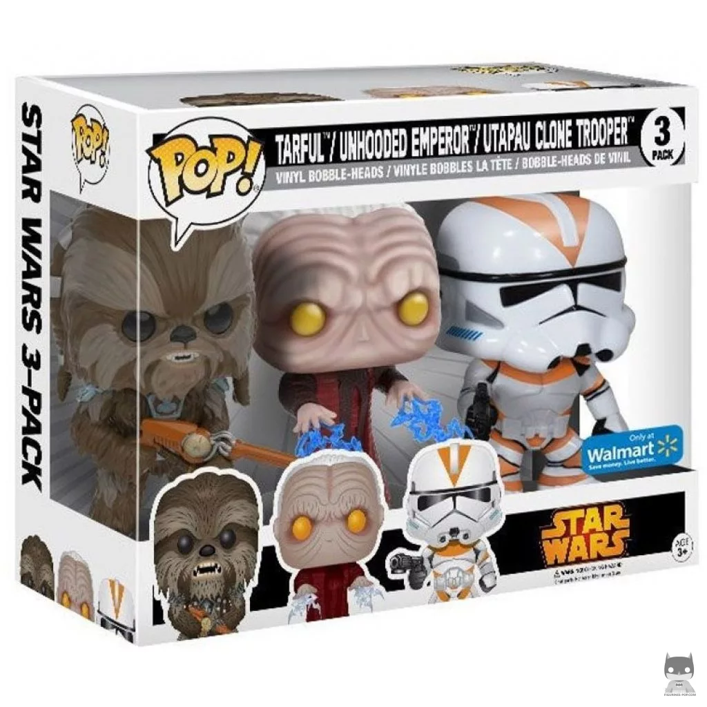 Figurine Funko POP Tarful, Empereur sans capuche & Utapau Clone Trooper avec boîte