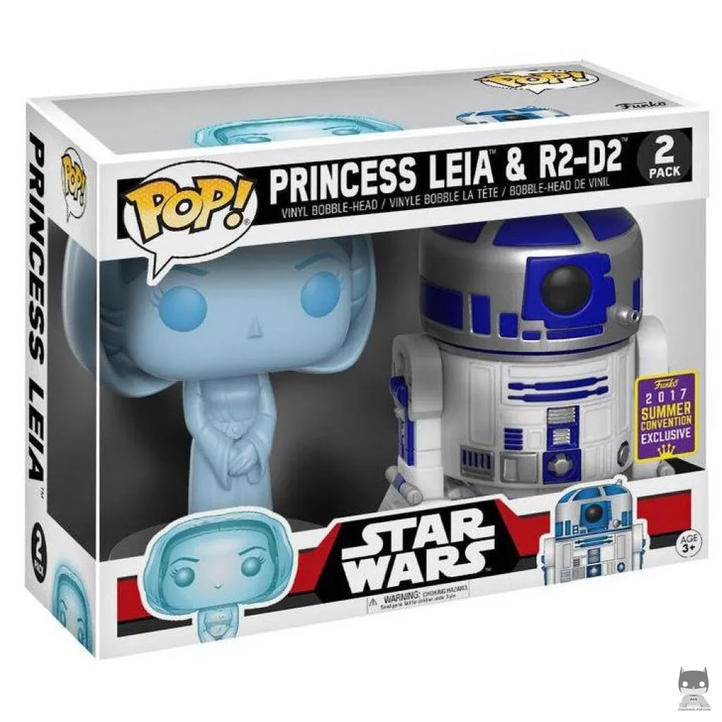 Figurine Funko POP Hologramme Princessz Leia & R2-D2 avec boîte