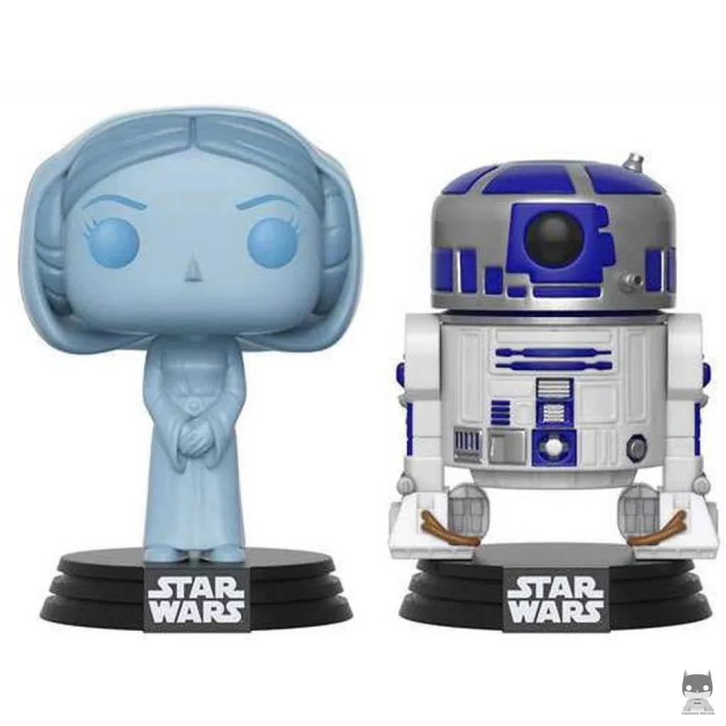 Figurine Funko POP Hologramme Princessz Leia & R2-D2 (Star Wars : Episode IV, Un nouvel espoir)