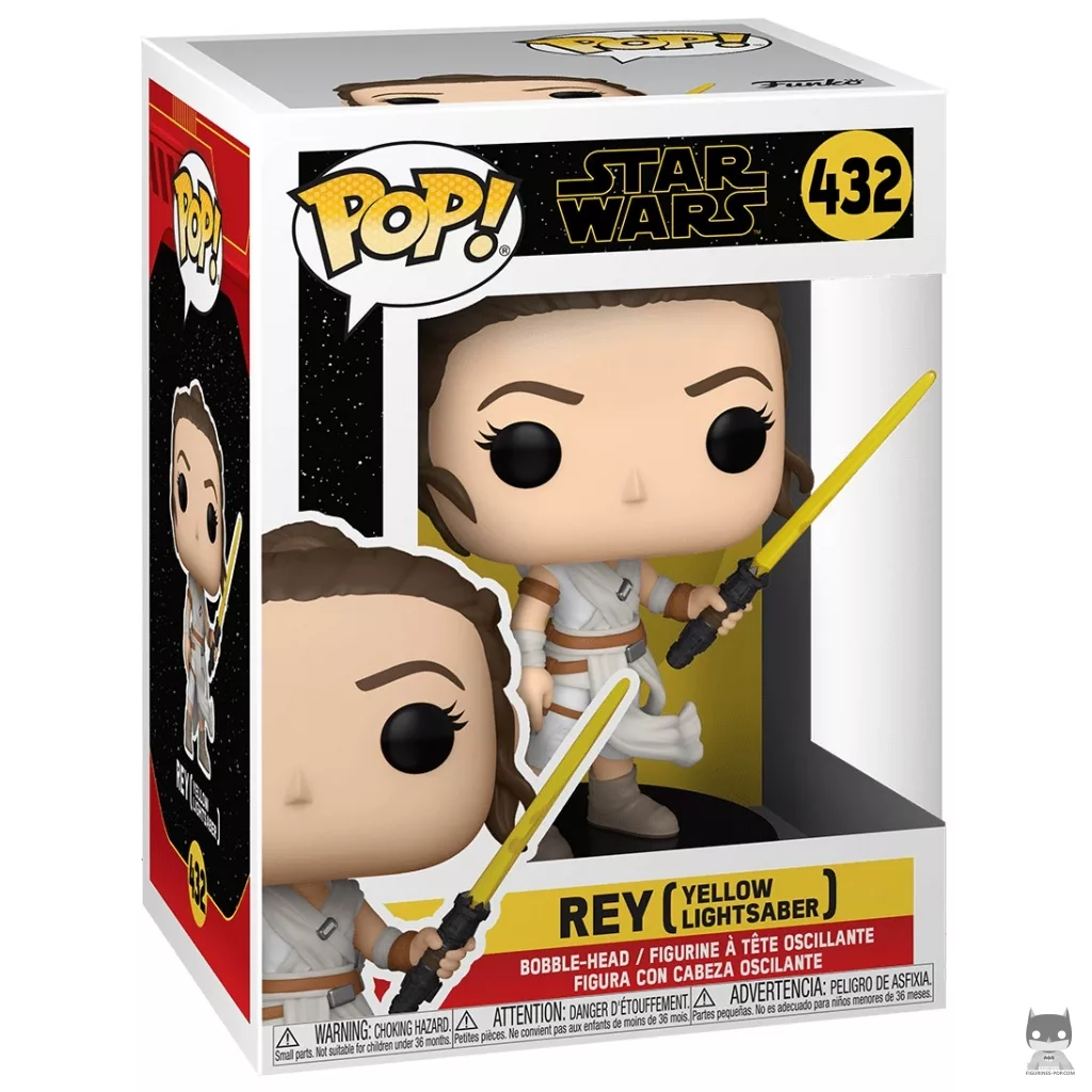 Figurine Funko POP Rey avec Sabre Laser Jaune avec boîte