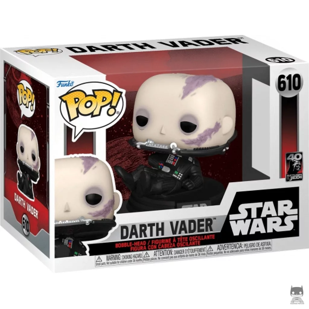 Figurine Funko POP Dark Vador sans masque avec boîte