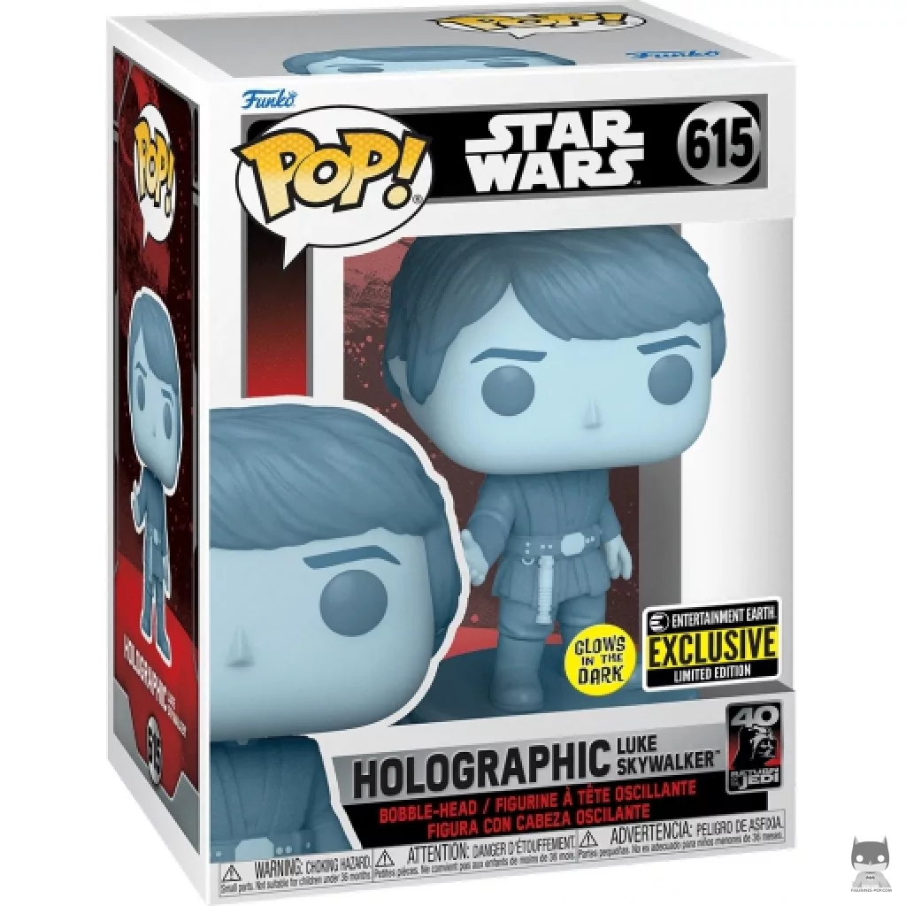 Figurine Funko POP Hologramme Luke Skywalker (Glow in the Dark) avec boîte