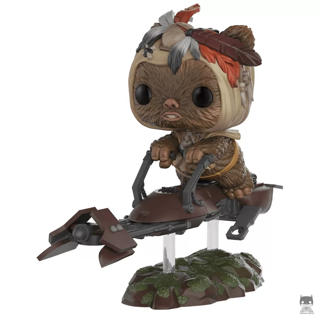 Figurine Funko POP Ewok avec Moto Speeder (Star Wars : Episode VII, Le Réveil de la Force)