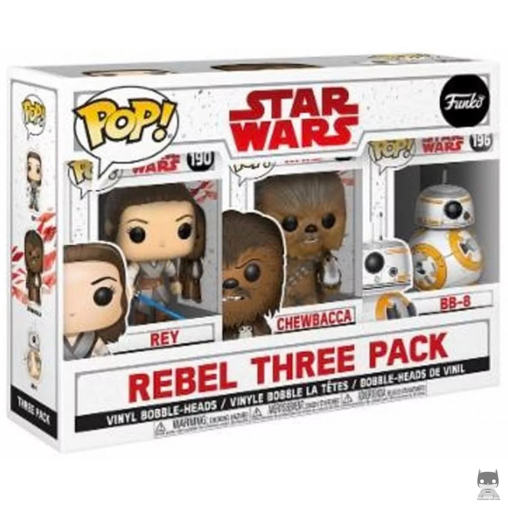 Figurine Funko POP Les Gentils (Rey, Chewbacca & BB-8) avec boîte