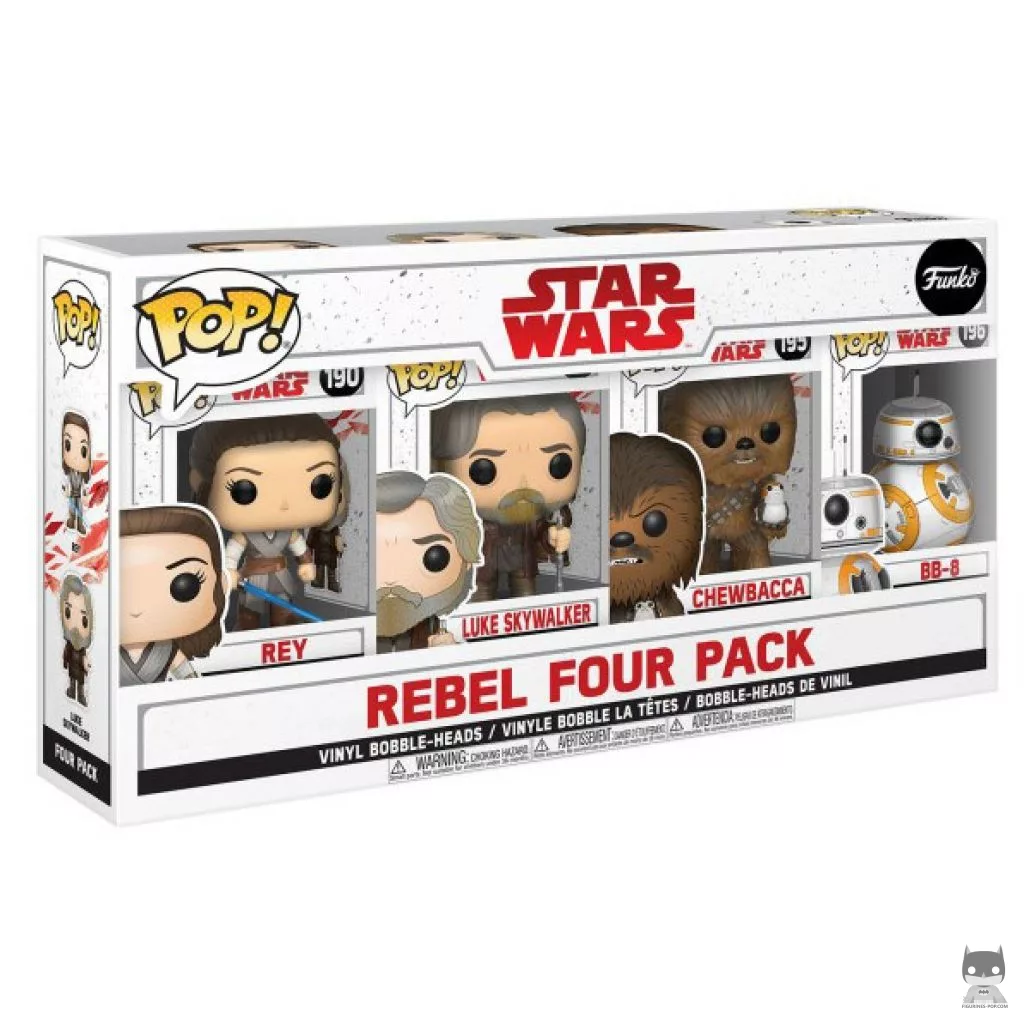 Figurine Funko POP Les Gentils (Rey, Luke Skywalker, Chewbacca & BB-8) avec boîte