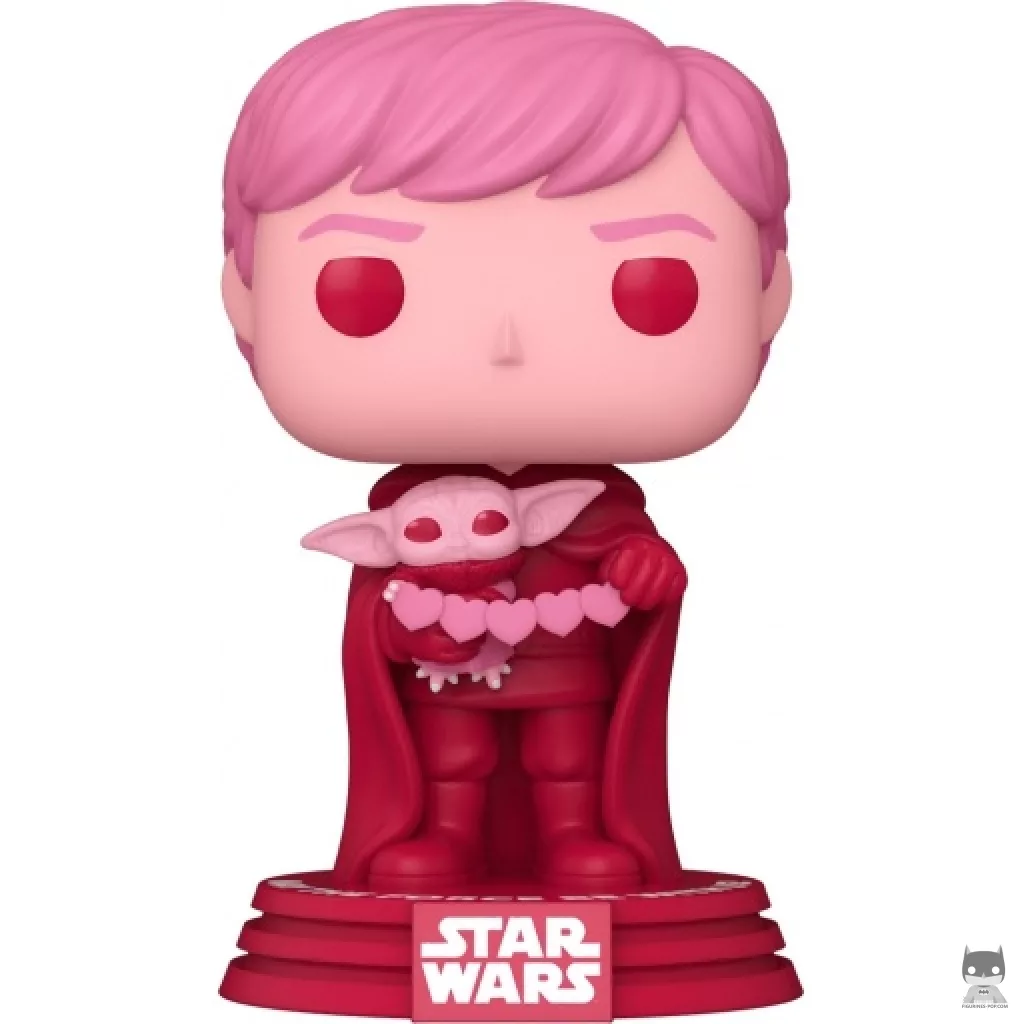 Figurine Funko POP Luke Skywalker avec Grogu (Rose) (Star Wars (Saint Valentin))