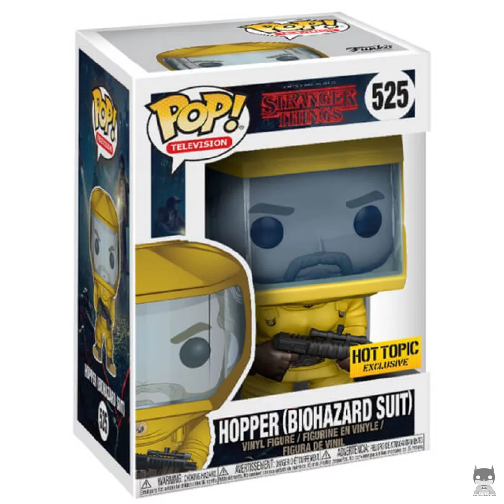 Figurine Funko POP Jim Hopper en combinaison de protection avec boîte