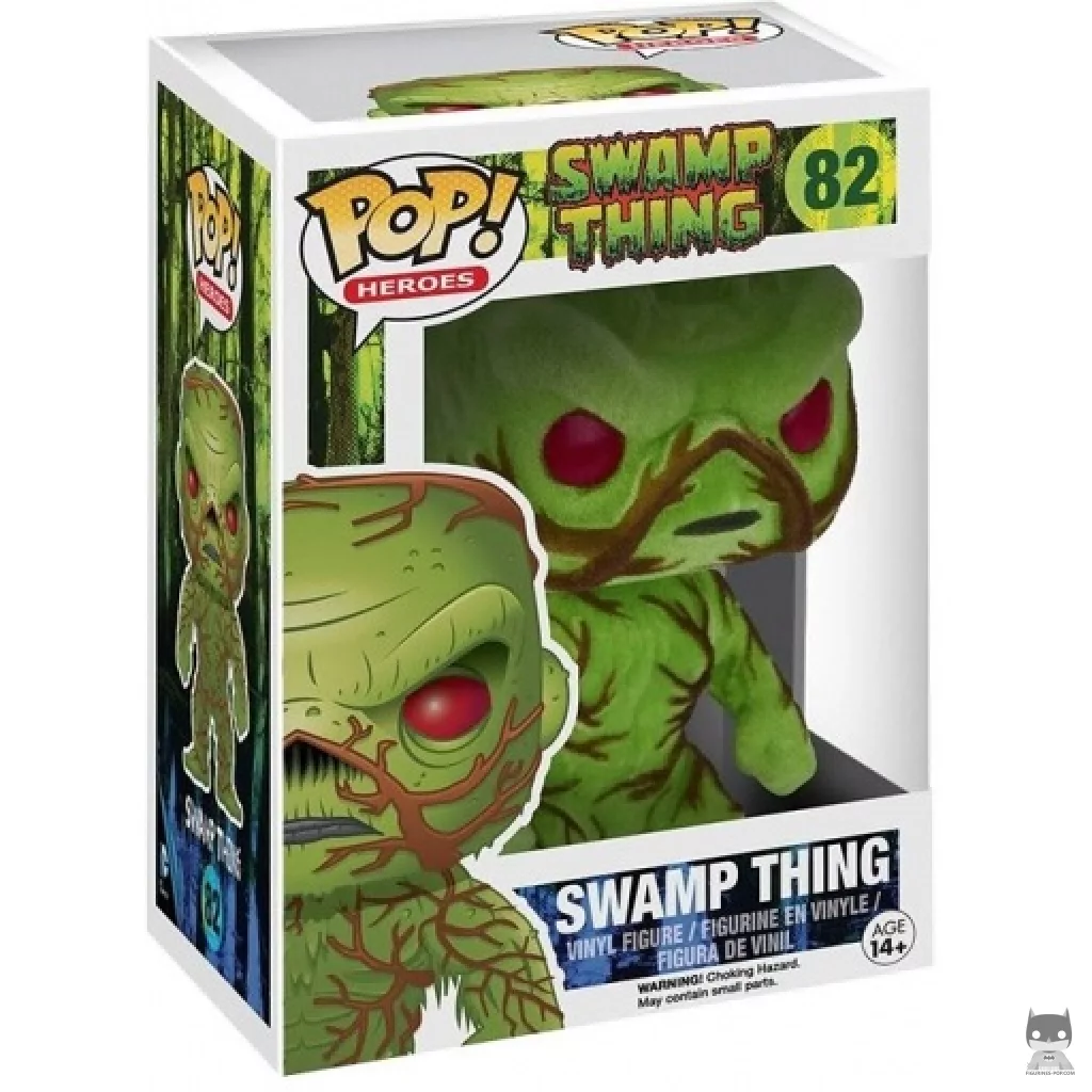 Figurine Funko POP Swamp Thing (Flocked & Glow in the Dark) avec boîte