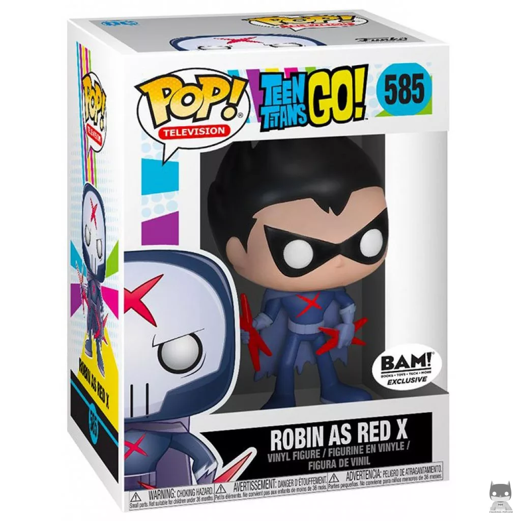 Figurine Funko POP Robin en Red X sans masque avec boîte