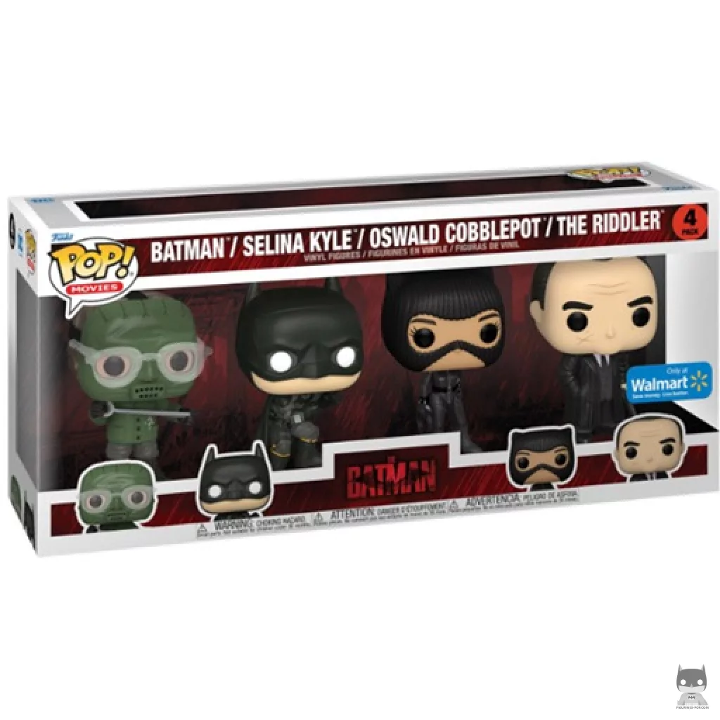 Figurine Funko POP Batman, Selina Kyle, Oswald Cobblepot & Riddler avec boîte