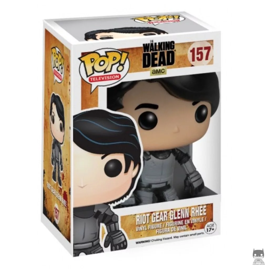 Figurine Funko POP Glenn Rhee en tenue anti émeute avec boîte