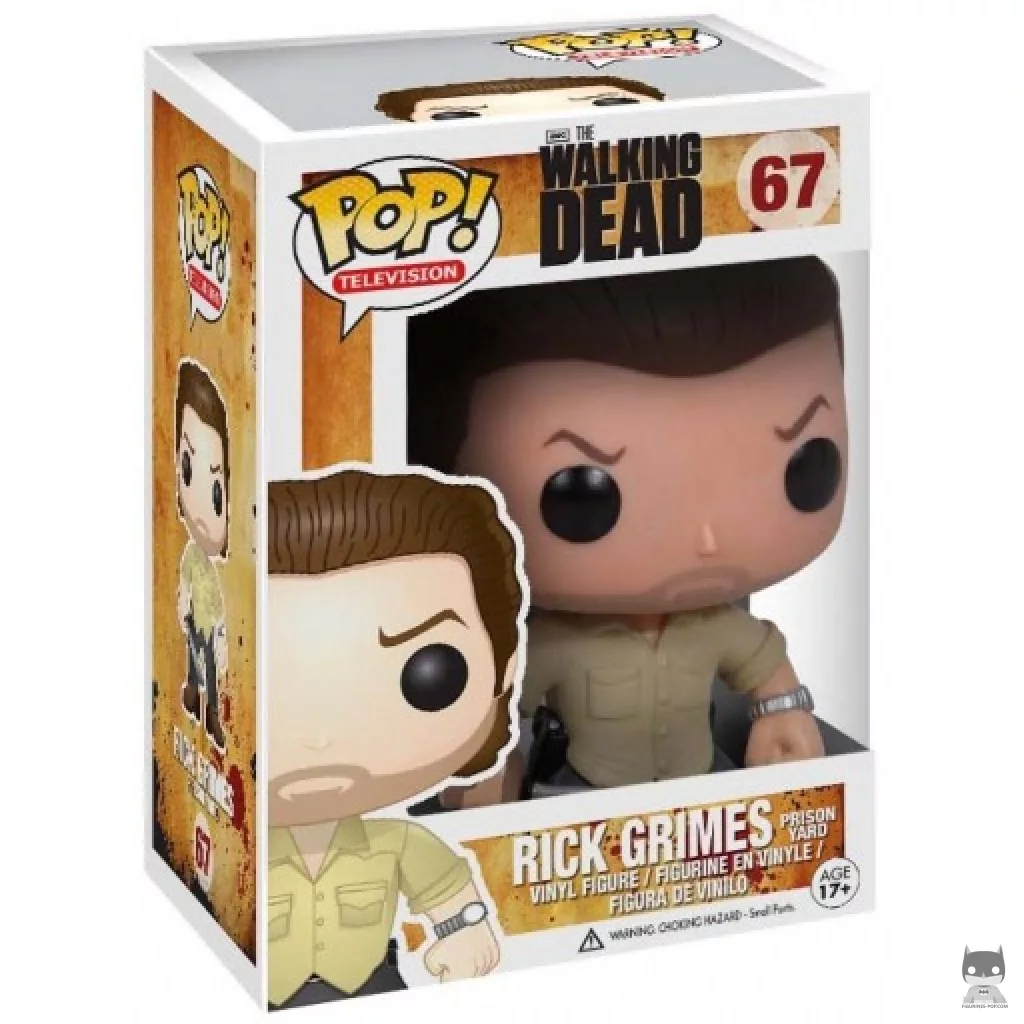Figurine Funko POP Rick Grimes in prison yard avec boîte