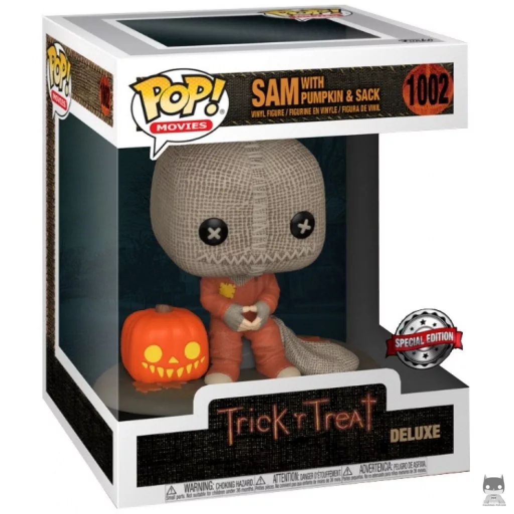 Figurine Funko POP Sam avec citrouille et sac avec boîte