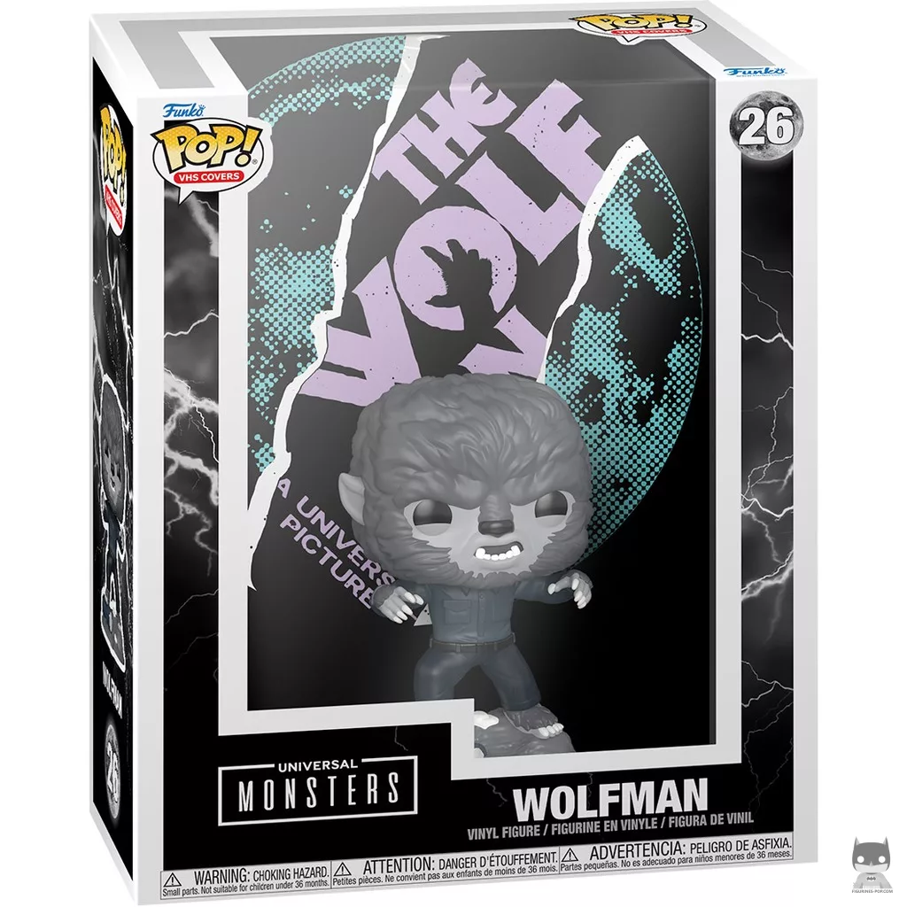 Figurine Funko POP Le Loup-Garou VHS Cover (Black & White) avec boîte