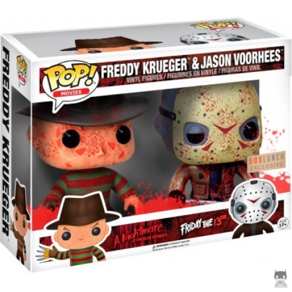 Figurine Funko POP Freddy Krueger & Jason Voorhees (Bloody) avec boîte