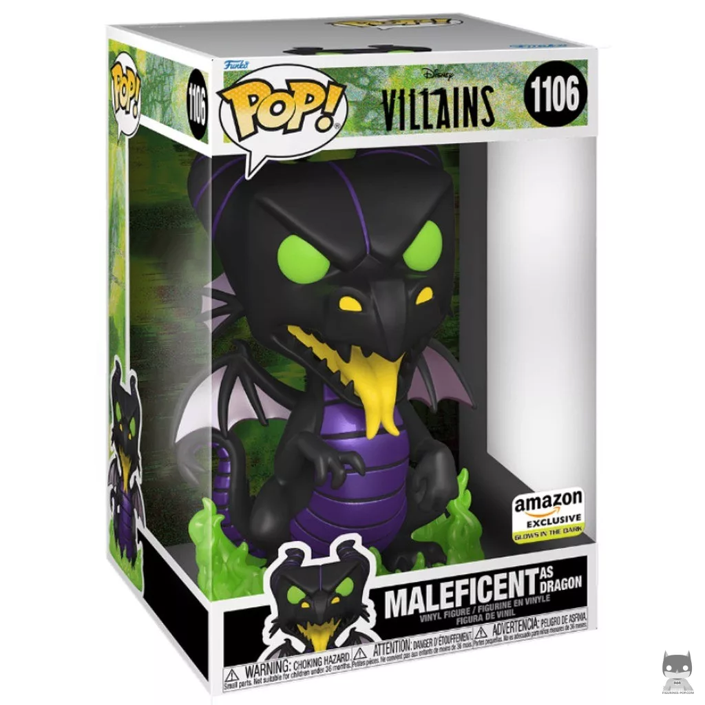 Figurine Funko POP Maléfique en Dragon (Supersized & Glow in the Dark) avec boîte
