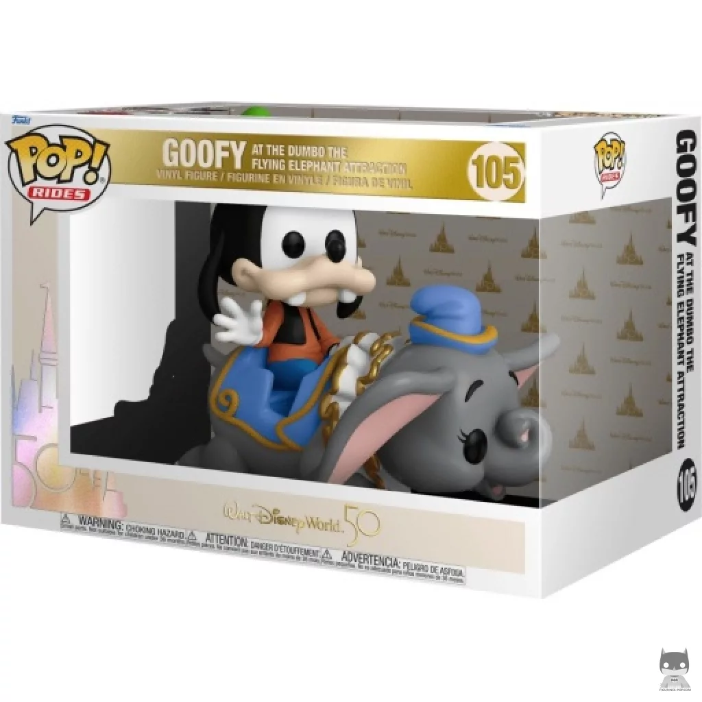 Figurine Funko POP Dingo sur Dumbo dans l'Attraction des Eléphants volants avec boîte