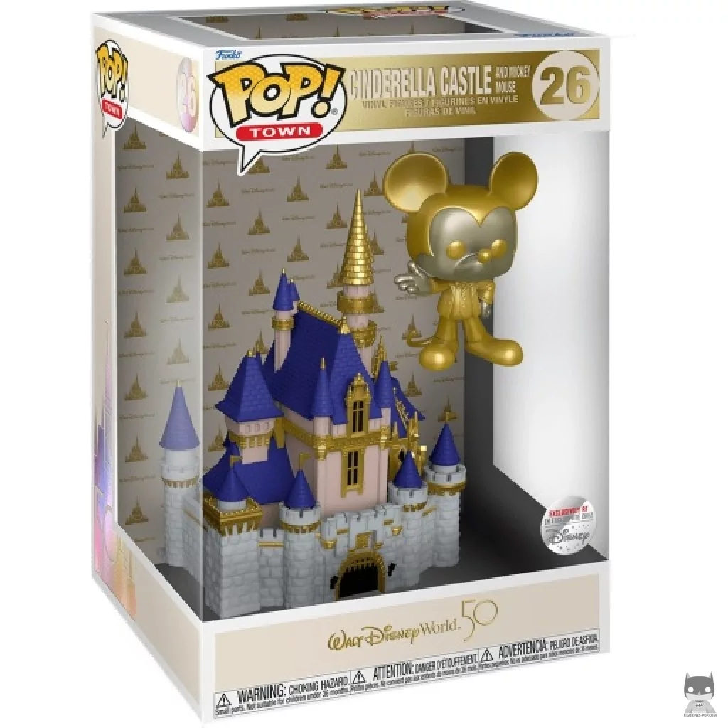 Figurine Funko POP Château de Cendrillon & Mickey Mouse (Doré) avec boîte