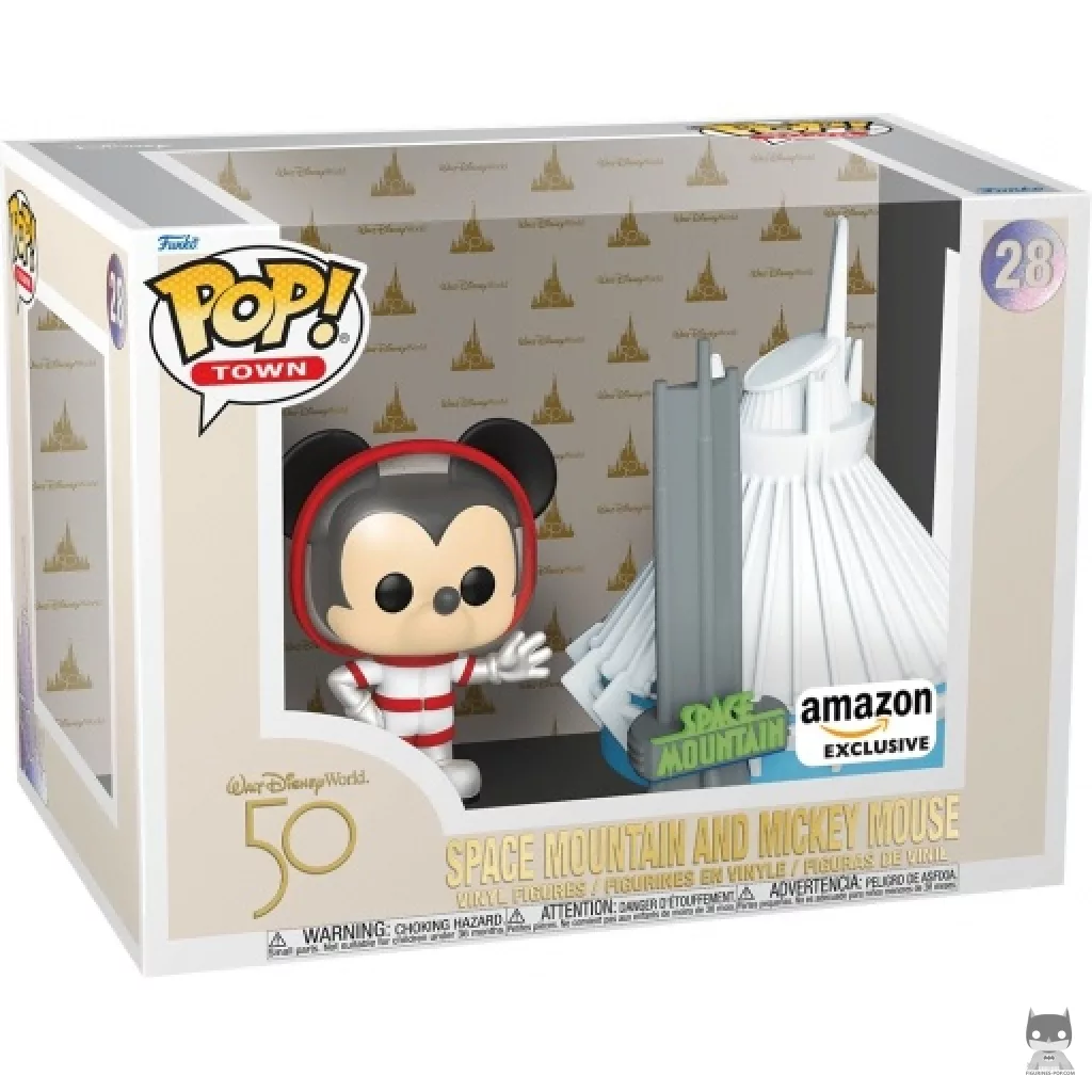 Figurine Funko POP Mickey Mouse devant l'Attraction Space Mountain avec boîte