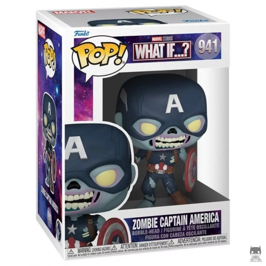 Figurine Funko POP Zombie Captain America avec boîte