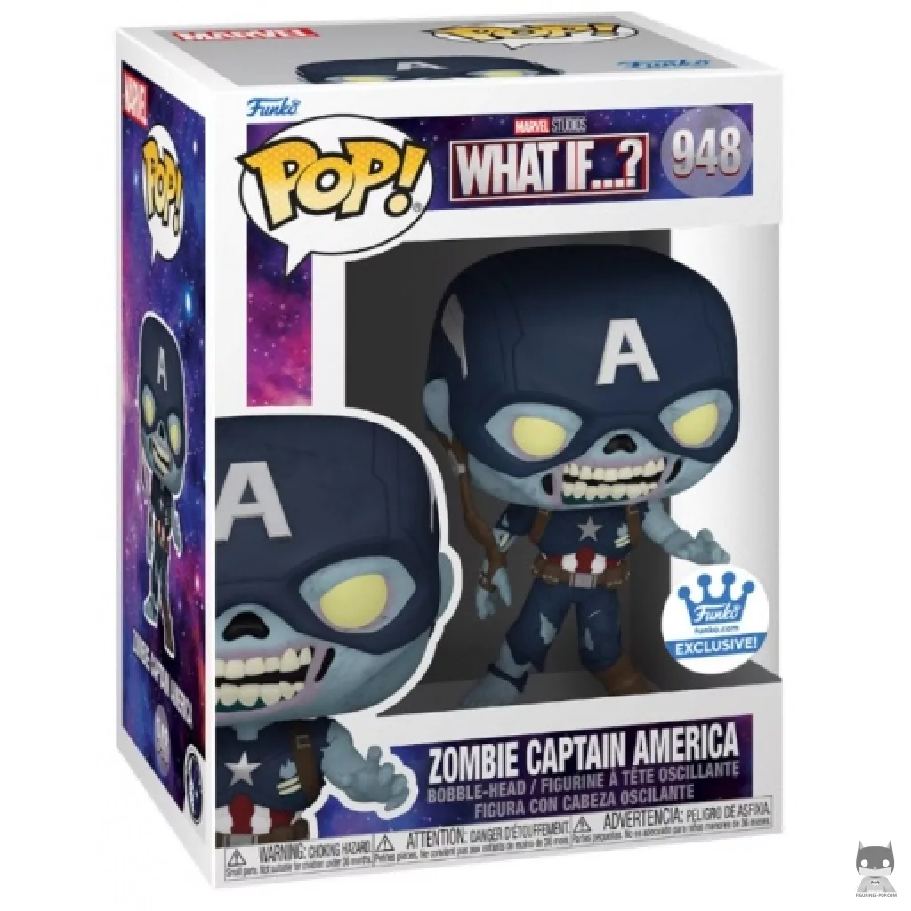 Figurine Funko POP Zombie Captain America avec boîte