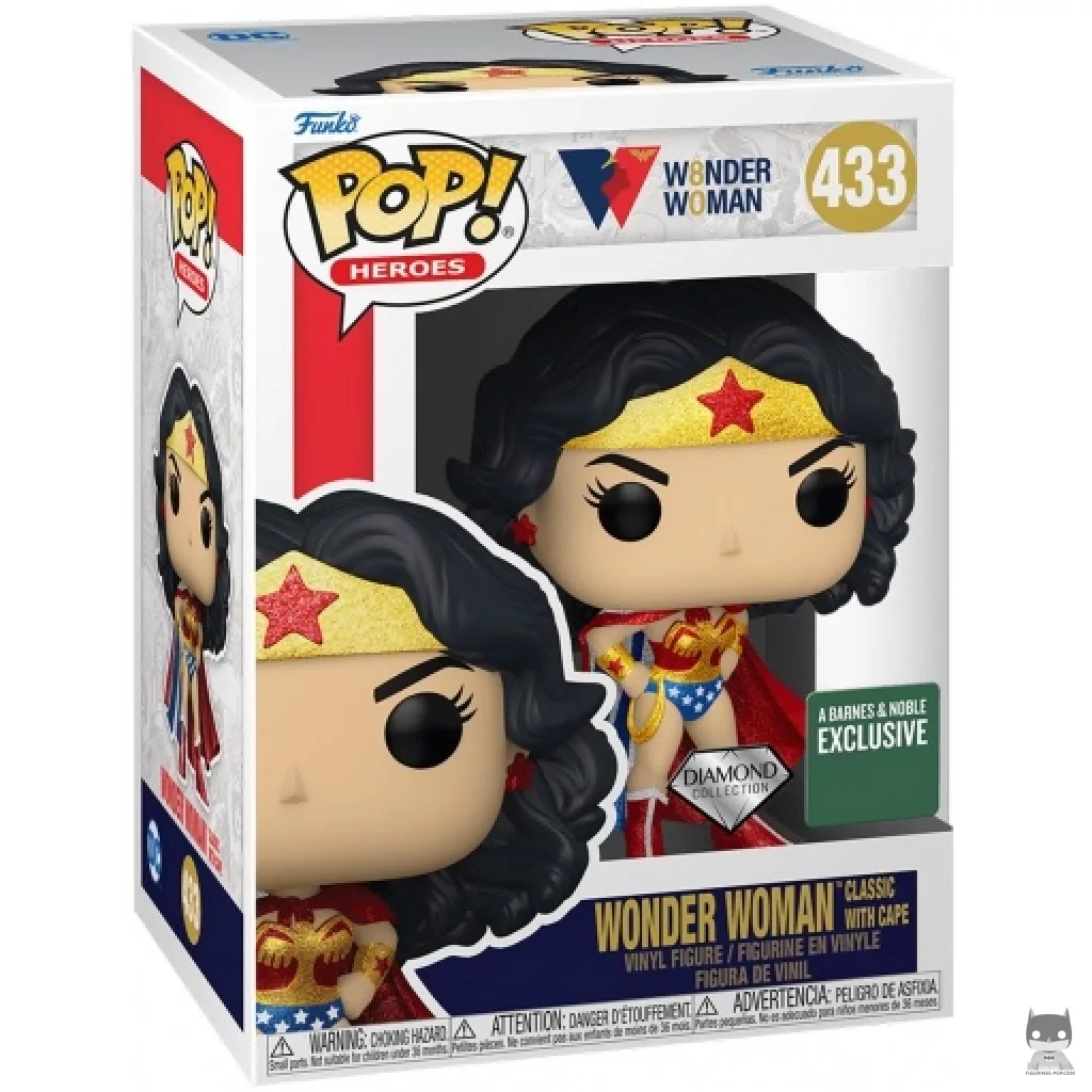 Figurine Funko POP Wonder Woman Classic avec Cape (Diamond Glitter) avec boîte