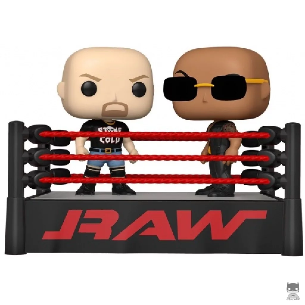 Figurine Funko POP The Rock vs "Stone Cold" Steve Austin sur le Ring de Catch (WWE)
