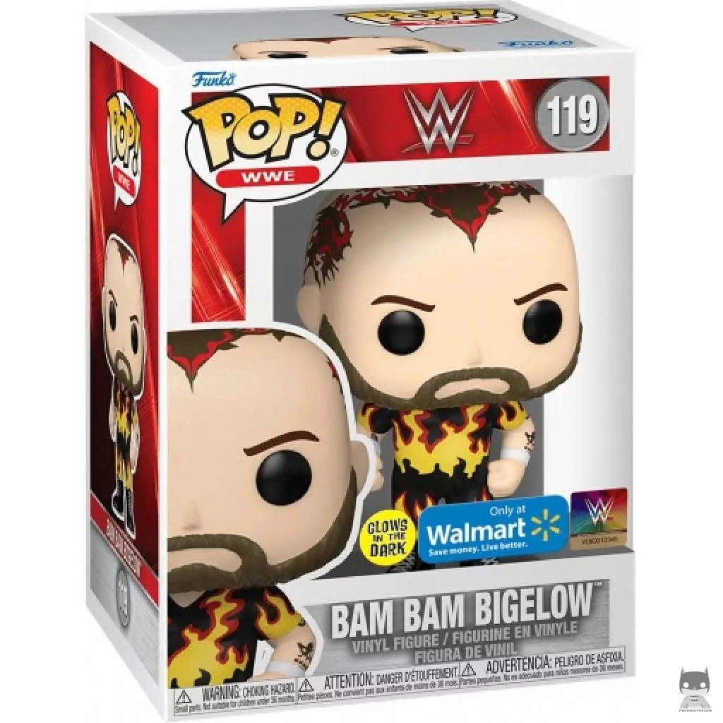 Figurine Funko POP Bam Bam Bigelow (Glow in the Dark) avec boîte