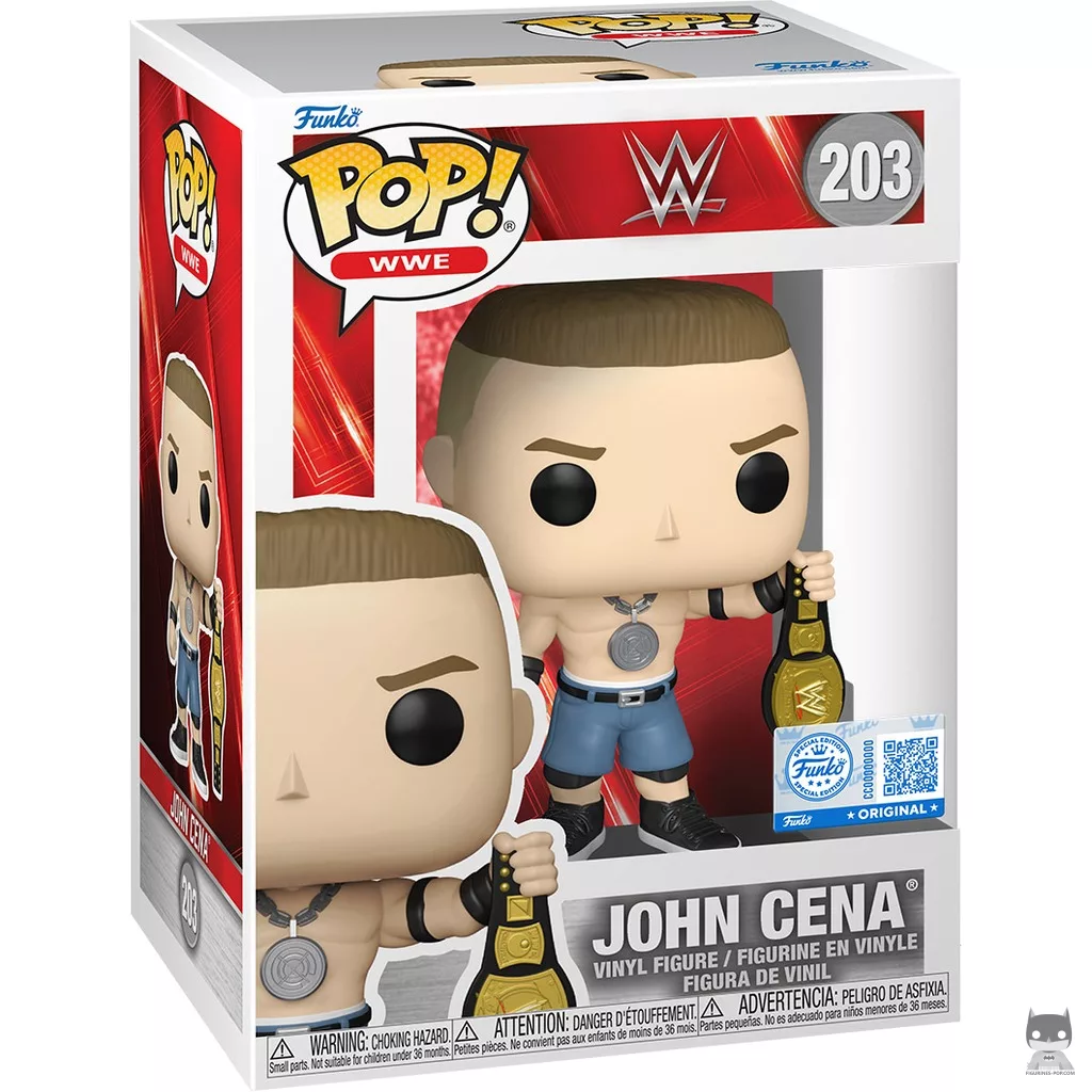 Figurine Funko POP John Cena avec ceinture de champion Spinner avec boîte
