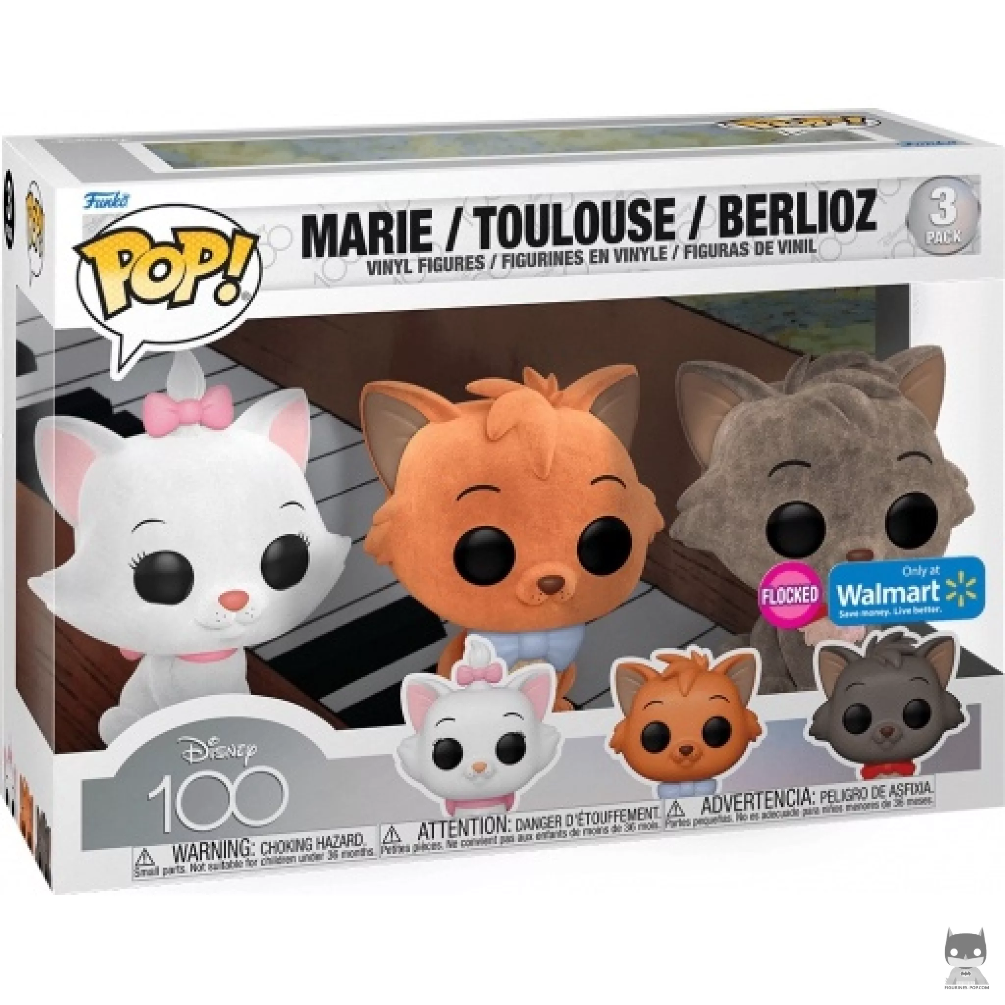 Figurine Funko POP Marie, Toulouse & Berlioz (Flocked) avec boîte