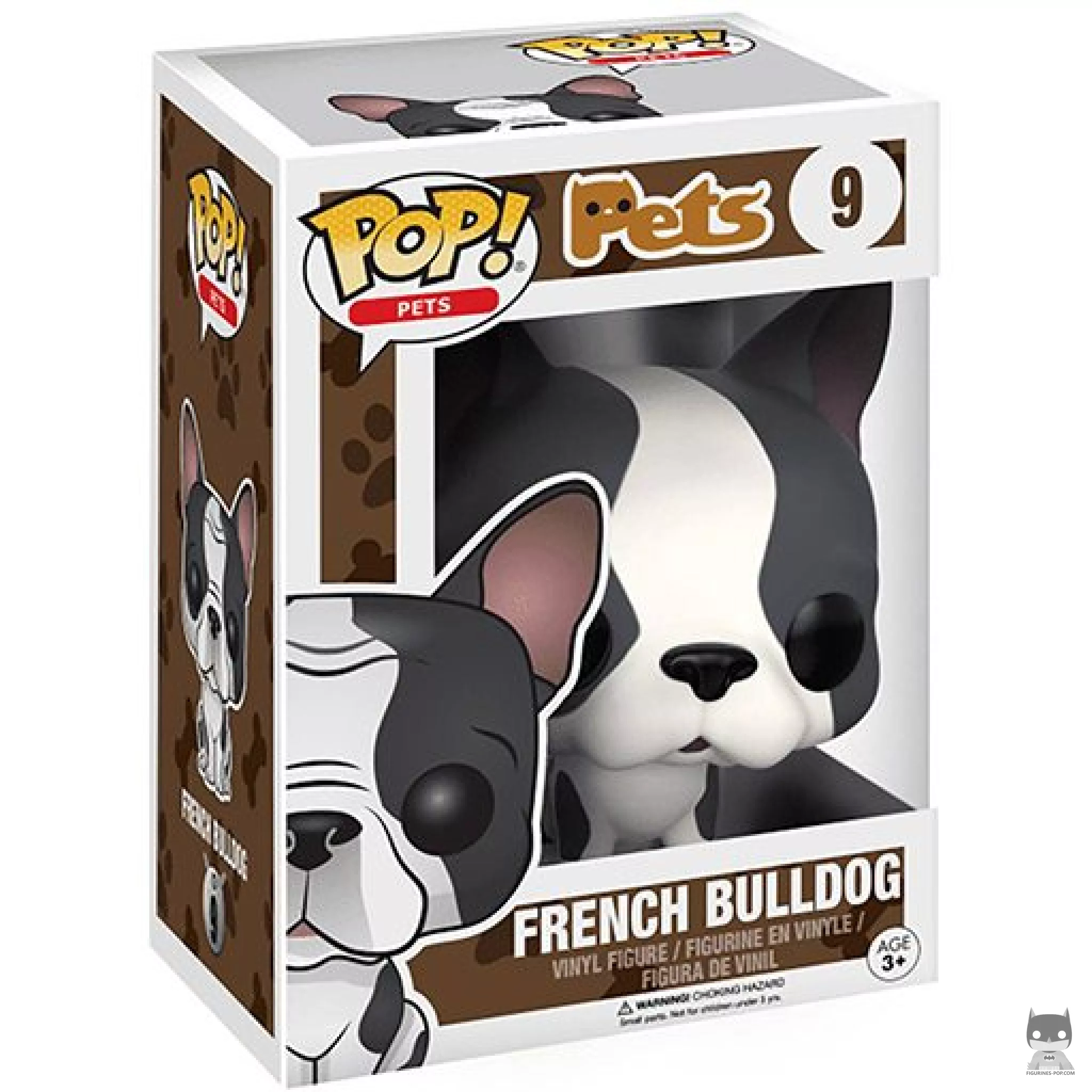 Figurine Funko POP Bouledogue Français (Blanc) avec boîte