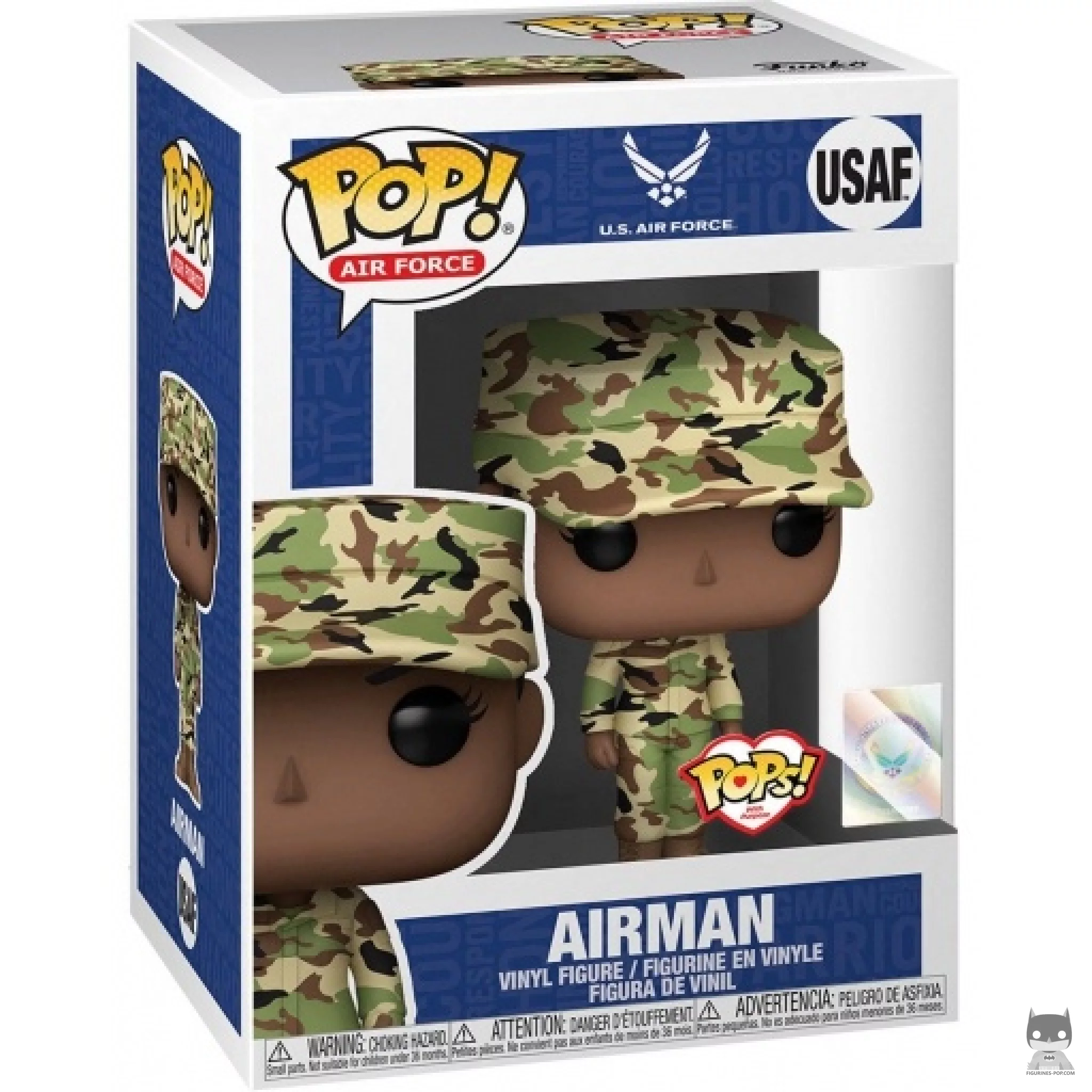 Figurine Funko POP Avaiateur Air Force Femme (Afro-Américain) avec boîte
