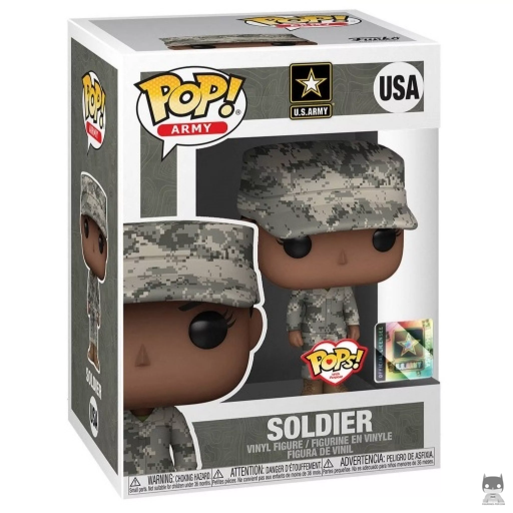 Figurine Funko POP Soldat Femme (Afro-Américain) avec boîte
