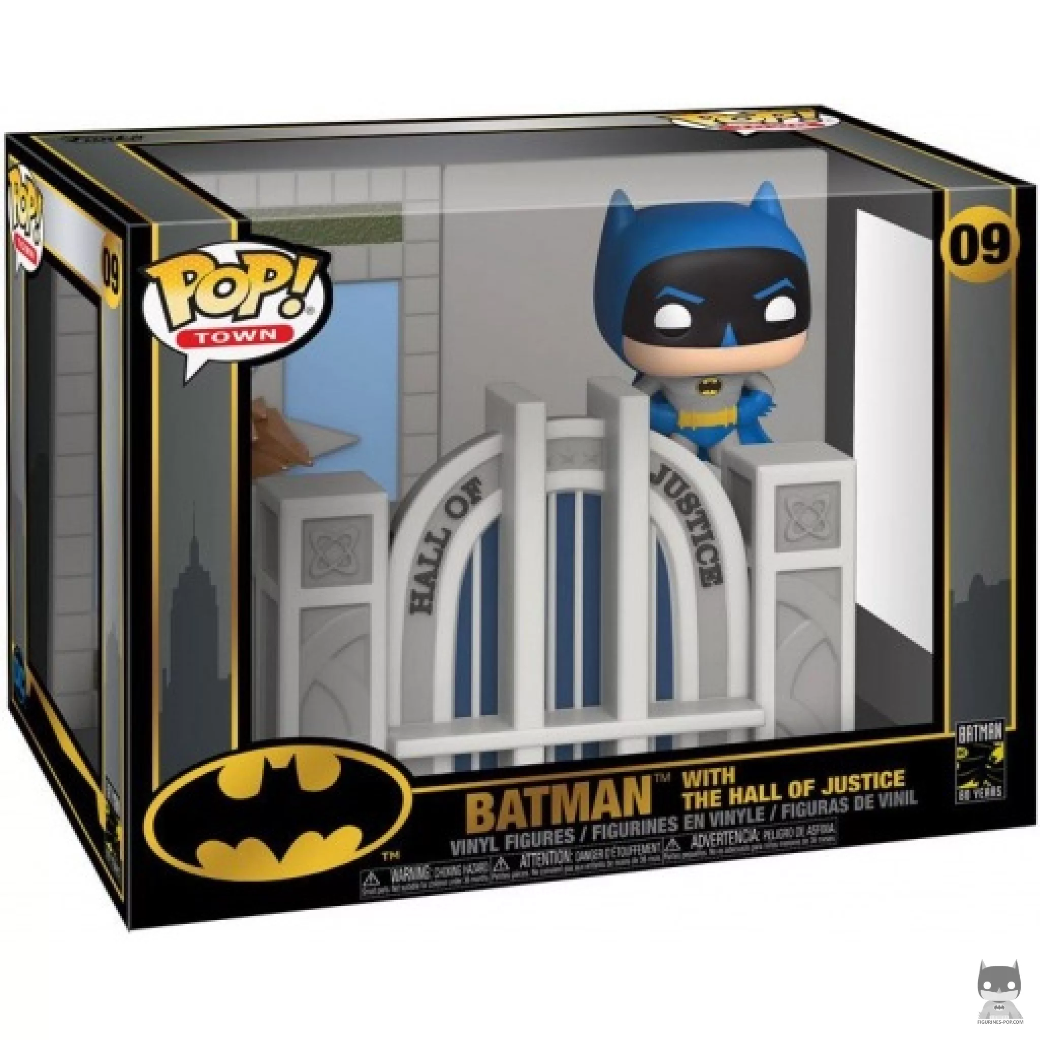 Figurine Funko POP Batman devant le Palais de Justice avec boîte