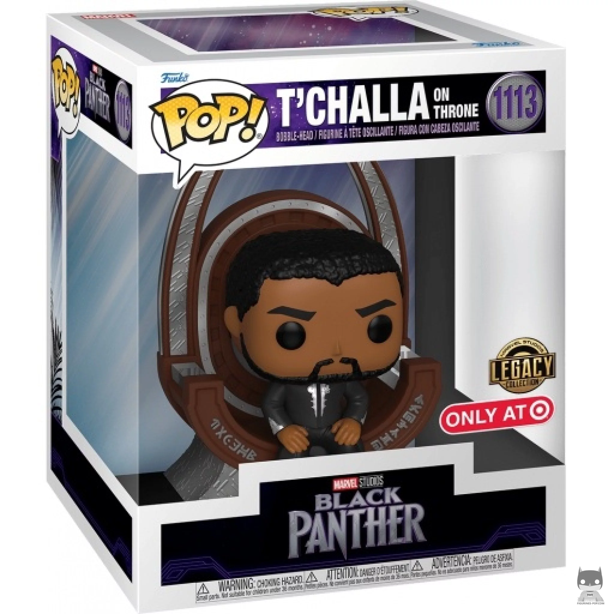 Figurine Funko POP T'Challa sur Trône avec boîte