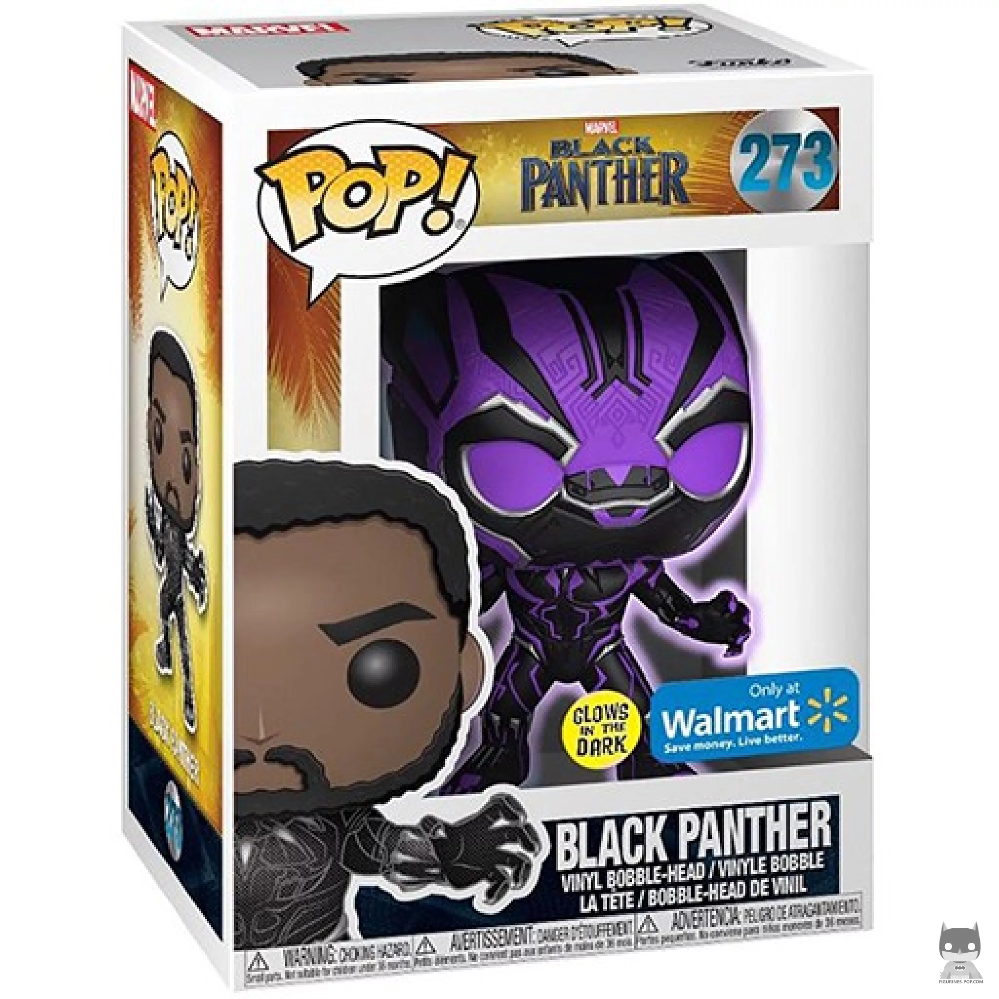 Figurine Funko POP Black Panther (Glow in the Dark) avec boîte