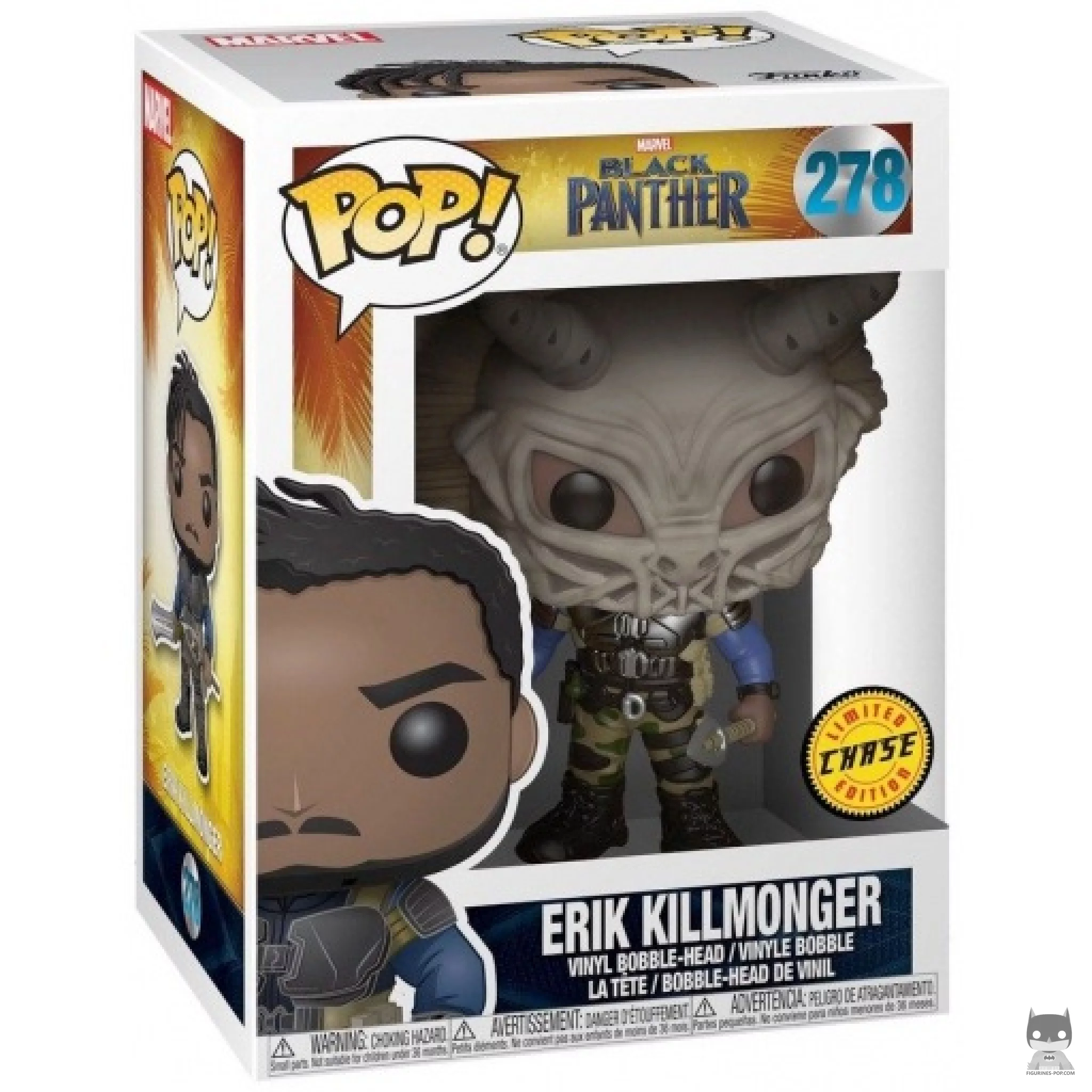 Figurine Funko POP Erik Killmonger (masqué) (Chase) avec boîte